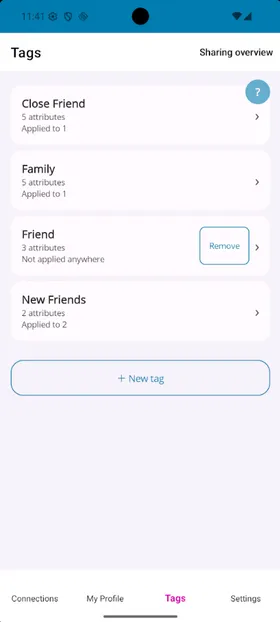 A Tag Management screen that shows all of the tags you have defined with information about how the tags are currently used.